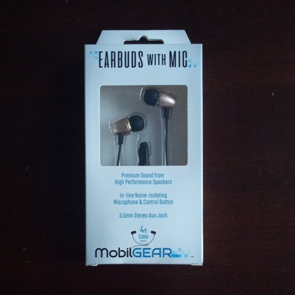Black and Silver Earbud Headphones